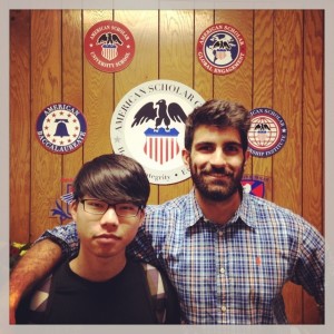 Alex Yu with his tutor Ali Malik